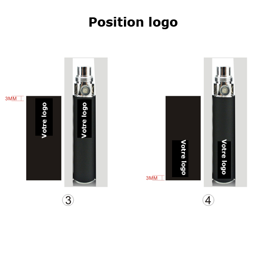 position logo sur batterie cigarette électronique